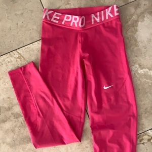 NIKE PRO PINK LEGGINGS SZ S